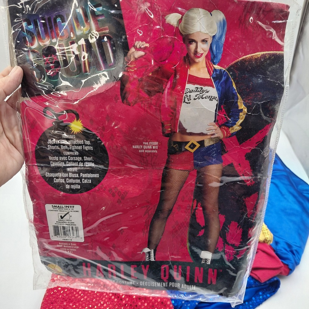 Suicide Squad Harley Quinn Rubies Costume Adult S Set Jacket Shorts Belt Tight